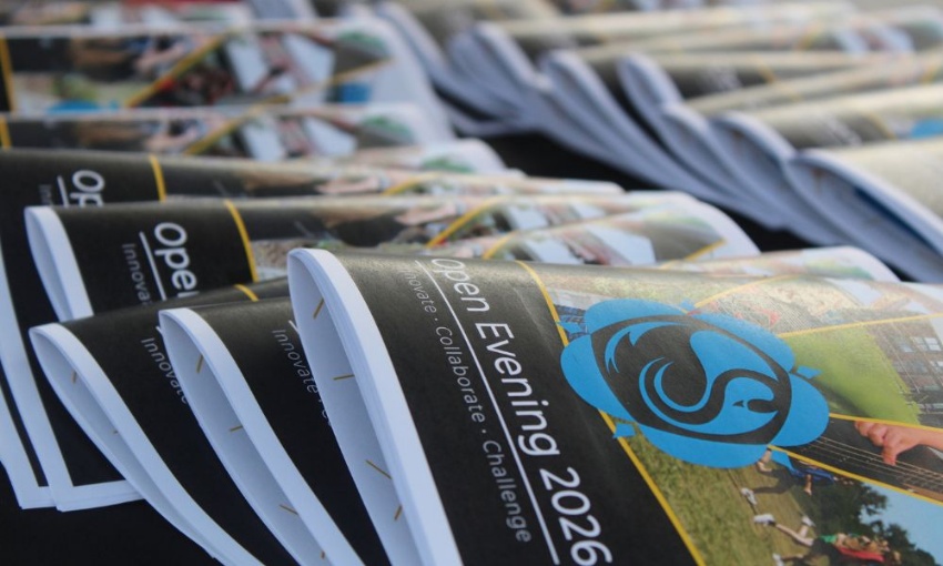 Swanmore College Open Evening 2026 prospectuses featuring the College logo and information for prospective pupils and their families.